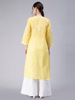 Load image into Gallery viewer, Seva Chikan Hand Embroidered Terivoil Cotton Lucknowi Chikan Kurti