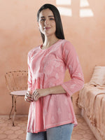 Load image into Gallery viewer, Seva Chikan Hand Embroidered Cotton Lucknowi Chikan Short Top