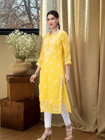Load image into Gallery viewer, Seva Chikan Hand Embroidered Georgette Chikankari Kurta With Matching Slip