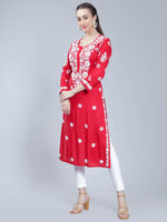 Load image into Gallery viewer, Seva Chikan Hand Embroidered Rayon Lucknowi Chikankari Kurta