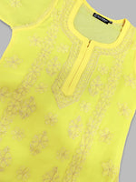 Load image into Gallery viewer, Seva Chikan Hand Embroidered Georgette Chikankari Kurta With Matching Slip