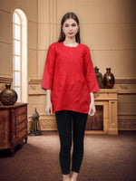 Load image into Gallery viewer, Seva Chikan Hand Embroidered Cotton Lucknowi Chikan Top