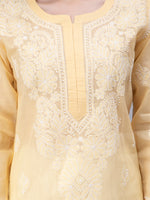 Load image into Gallery viewer, Seva Chikan Hand Embroidered Terivoil Cotton Lucknowi Chikan Kurti