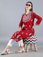 Load image into Gallery viewer, Seva Chikan Hand Embroidered Cotton Lucknowi Chikan Kurti
