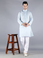 Load image into Gallery viewer, Seva Chikan Hand Embroidered  Cotton Lucknowi Chikan Mens Stitched Kurta