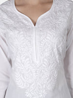 Load image into Gallery viewer, Seva Chikan Hand Embroidered Cotton Lucknowi Chikan Kurti