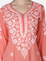 Load image into Gallery viewer, Seva Chikan Hand Embroidered Modal Cotton Lucknowi Chikan Kurti