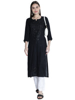 Load image into Gallery viewer, Seva Chikan Hand Embroidered Rayon Lucknowi Chikankari Kurta