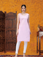 Load image into Gallery viewer, Seva Chikan Hand Embroidered Georgette Chikankari Kurta With Matching Slip