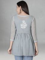 Load image into Gallery viewer, Seva Chikan Hand Embroidered Georgette Lucknowi Chikan Top