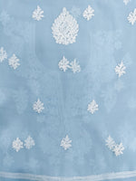 Load image into Gallery viewer, Seva Chikan Hand Embroidered Berry Blue Georgette Lucknowi Chikankari Unstitched Suit Piece-SCL13130