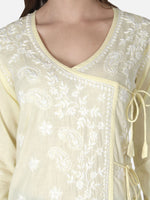 Load image into Gallery viewer, Seva Chikan Hand Embroidered Red Cotton Chikankari Angarkha Style Kurta