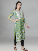 Load image into Gallery viewer, Seva Chikan Hand Embroidered Kota Lucknowi Chikan Kurta With Matching Slip