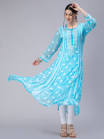 Load image into Gallery viewer, Seva Chikan Hand Embroidered Georgette Lucknowi Chikankari Anarkali Kurta