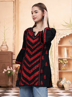 Load image into Gallery viewer, Seva Chikan Hand Embroidered Cotton Lucknowi Chikan Top