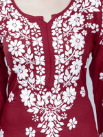 Load image into Gallery viewer, Seva Chikan Hand Embroidered Rayon Lucknowi Chikankari Kurta