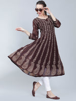 Load image into Gallery viewer, Seva Chikan Hand Embroidered Georgette Lucknowi Chikankari Anarkali