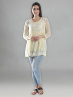 Load image into Gallery viewer, Seva Chikan Hand Embroidered Georgette Lucknowi Chikan Top