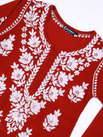 Load image into Gallery viewer, Seva Chikan Hand Embroidered Rayon Lucknowi Chikankari Kurta