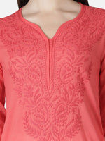 Load image into Gallery viewer, Seva Chikan Hand Embroidered Cotton Lucknowi Chikan Kurti