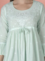 Load image into Gallery viewer, Seva Chikan Hand Embroidered Cotton Lucknowi Chikan Short Top