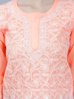 Load image into Gallery viewer, Seva Chikan Hand Embroidered Terivoil Cotton Lucknowi Chikan Top