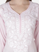 Load image into Gallery viewer, Seva Chikan Hand Embroidered Modal Cotton Lucknowi Chikan Kurti