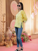 Load image into Gallery viewer, Seva Chikan Hand Embroidered Terivoil Cotton Lucknowi Chikan Top