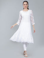 Load image into Gallery viewer, Seva Chikan Hand Embroidered Georgette Lucknowi Chikankari Anarkali