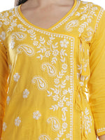 Load image into Gallery viewer, Seva Chikan Hand Embroidered Red Cotton Chikankari Angarkha Style Kurta