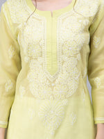 Load image into Gallery viewer, Seva Chikan Hand Embroidered Terivoil Cotton Lucknowi Chikan Kurti