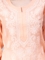 Load image into Gallery viewer, Seva Chikan Hand Embroidered Terivoil Cotton Lucknowi Chikan Kurti