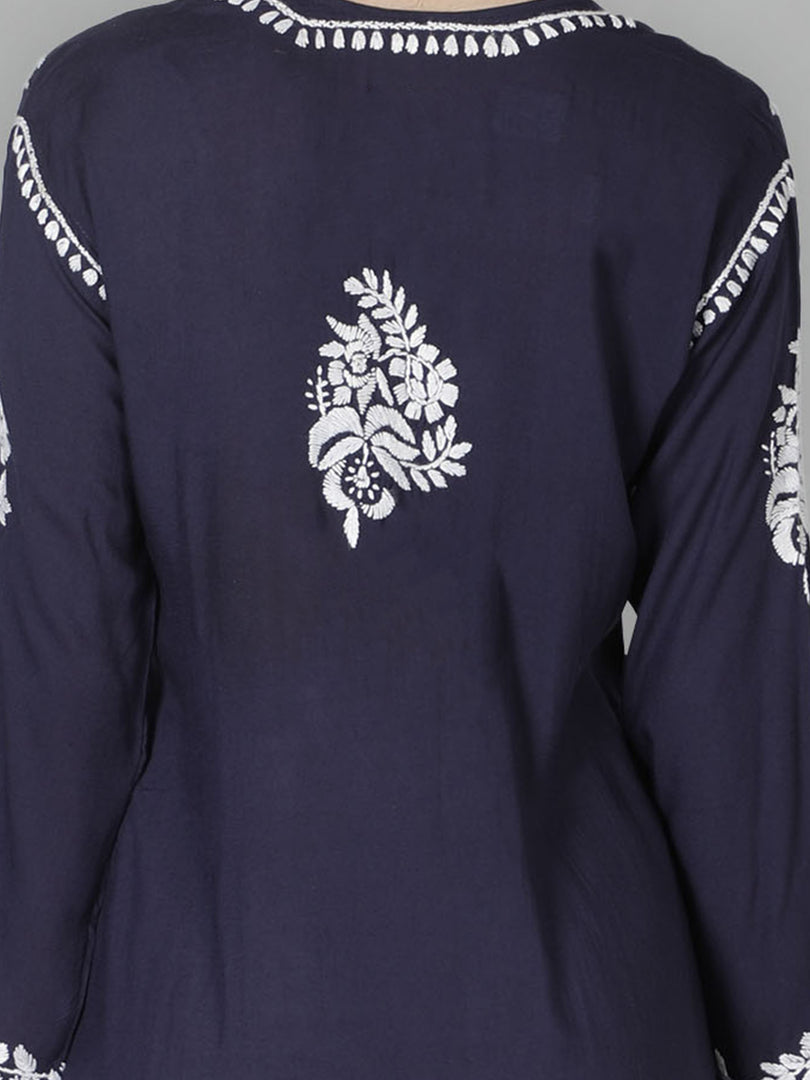 Seva Chikan Hand Embroidered Modal Cotton Lucknowi Chikankari Kurta