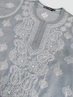 Load image into Gallery viewer, Seva Chikan Hand Embroidered Georgette Lucknowi Chikankari Kurta With Slip