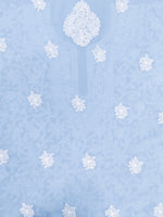 Load image into Gallery viewer, Seva Chikan Hand Embroidered Berry Blue Georgette Lucknowi Chikankari Unstitched Suit Piece-SCL13131