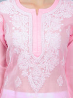 Load image into Gallery viewer, Seva Chikan Hand Embroidered Terivoil Cotton Lucknowi Chikan Kurta
