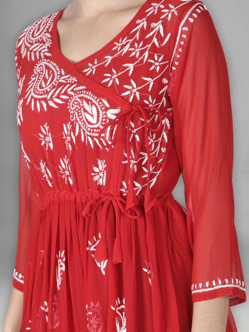 Seva Chikan Hand Embroidered Georgette Lucknowi Chikan Top