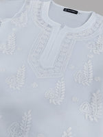 Load image into Gallery viewer, Seva Chikan Hand Embroidered Georgette Lucknowi Chikankari Kurta With Slip