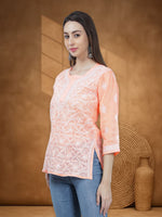 Load image into Gallery viewer, Seva Chikan Hand Embroidered Terivoil Cotton Lucknowi Chikan Top