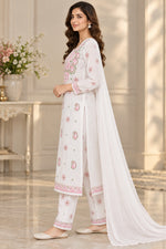 Load image into Gallery viewer, Seva Chikan Hand Embroidered Pink Cotton Lucknowi Chikankari Unstitched Suit Piece-SEV15000