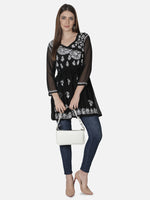 Load image into Gallery viewer, Seva Chikan Hand Embroidered Georgette Lucknowi Chikan Top