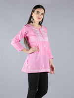 Load image into Gallery viewer, Seva Chikan Hand Embroidered Cotton Lucknowi Chikan Top