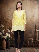 Load image into Gallery viewer, Seva Chikan Hand Embroidered Georgette Lucknowi Chikankari Top With Slip SCL9186