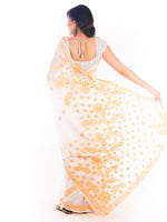 Load image into Gallery viewer, Seva Chikan Hand Embroidered White Kota Lucknowi Saree-SCL1196