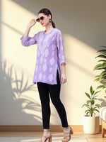 Load image into Gallery viewer, Seva Chikan Hand Embroidered Georgette Lucknowi Chikankari Top With Slip