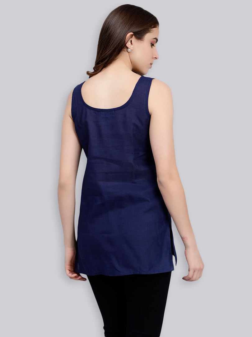 Seva Chikan Cotton Short Slips Combo of Black (Pack of 2)