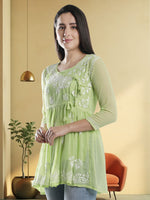 Load image into Gallery viewer, Seva Chikan Hand Embroidered Georgette Lucknowi Chikan Top