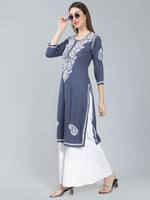 Load image into Gallery viewer, Seva Chikan Hand Embroidered Rayon Lucknowi Chikankari Kurta
