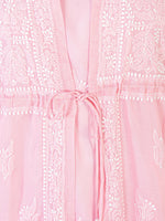 Load image into Gallery viewer, Seva Chikan Hand Embroidered Pink Cotton Lucknowi Chikankari Sarag-SCL1366