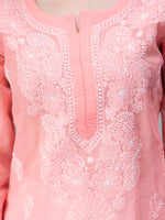 Load image into Gallery viewer, Seva Chikan Hand Embroidered Terivoil Cotton Lucknowi Chikan Kurti